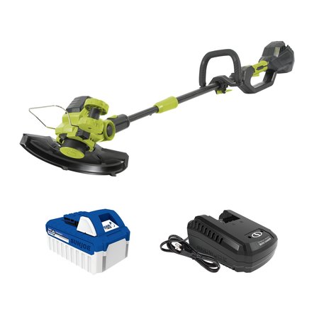 Sun Joe 24V 12in Dual Line String Trimmer/Edger Kit w/4.0-Ah Battery and Rapid Charger 24V-ST14